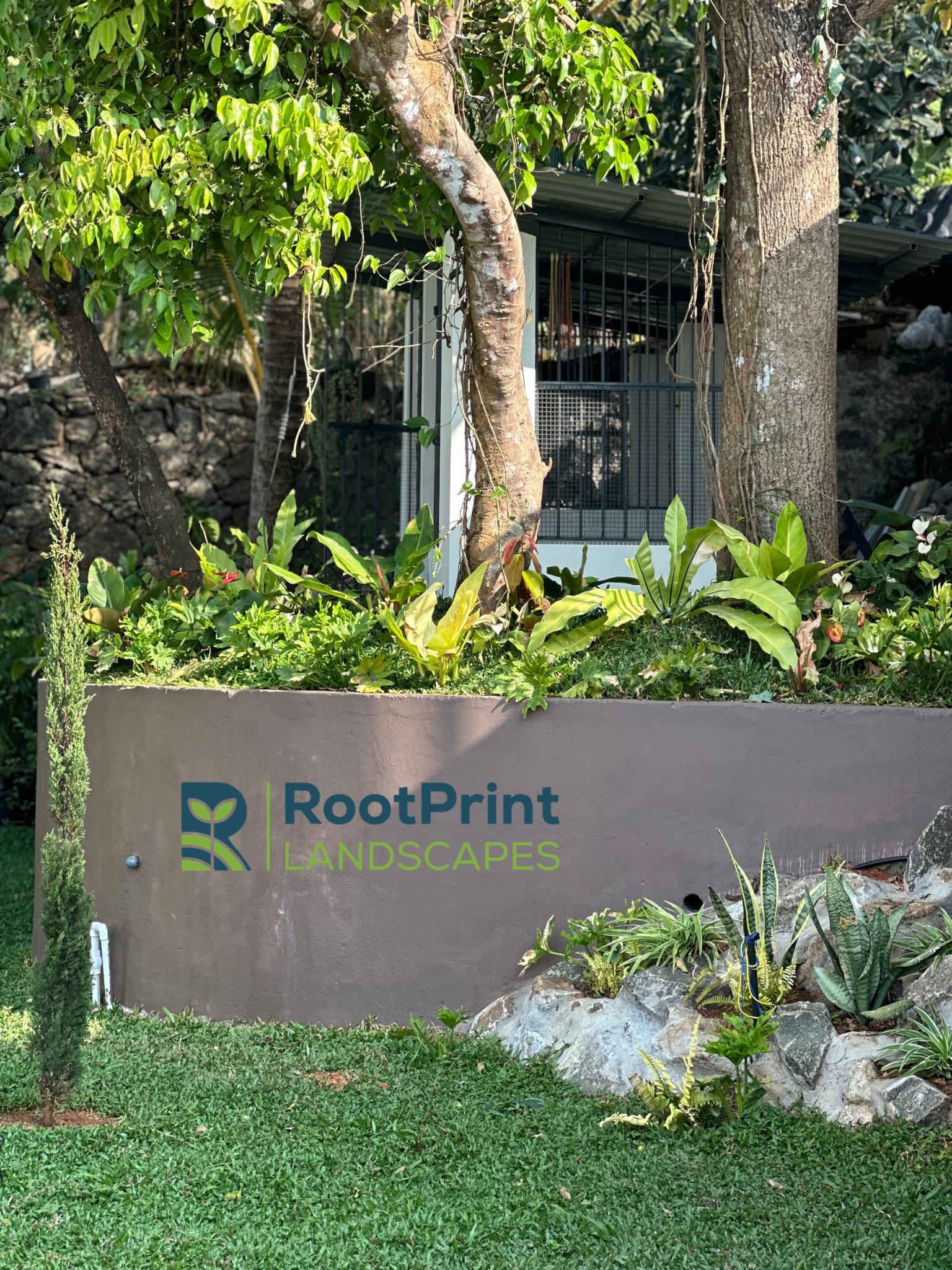 Completed landscape installation by RootPrint Landscapes